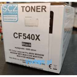 Toner HP CF540X Black zamiennik [3,2k] HP M254dw M254nw M280nw M281fdn M281fdw